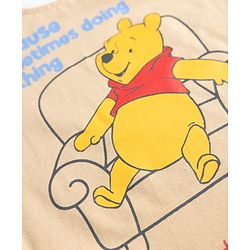 Babyhug Disney Single Jersey Knit Full Sleeves T-Shirt & Pyjama Night Suit Set With Winnie The Pooh Graphic & Text Print - Beige