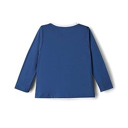 Babyhug Disney Single Jersey Knit Full Sleeves T-Shirt & Pyjama Night Suit with Heart & Minnie Mouse Family Graphics - Navy Blue