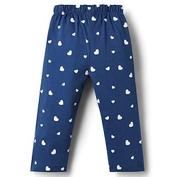 Babyhug Disney Single Jersey Knit Full Sleeves T-Shirt & Pyjama Night Suit with Heart & Minnie Mouse Family Graphics - Navy Blue