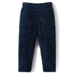 Babyhug Cotton Mixes Velour Knit Full Sleeves T-Shirt & Pajama Night Suit with Bear Patch - Navy Blue
