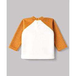 Babyhug Cotton Knit Full Sleeves T-Shirt & Pyjama Winter Wear Night Suit with Bear Embroidery - Orange