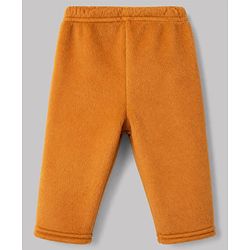 Babyhug Cotton Knit Full Sleeves T-Shirt & Pyjama Winter Wear Night Suit with Bear Embroidery - Orange