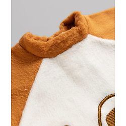 Babyhug Cotton Knit Full Sleeves T-Shirt & Pyjama Winter Wear Night Suit with Bear Embroidery - Orange