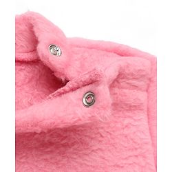 Babyhug Velour Cotton Mix Knit Full Sleeves Winter Wear Night Suit With Text & Cloud Print - Pink