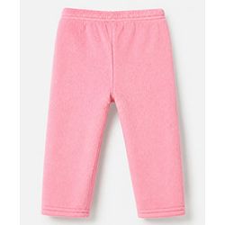 Babyhug Velour Cotton Mix Knit Full Sleeves Winter Wear Night Suit With Text & Cloud Print - Pink