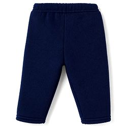 Babyhug Velour Knit Full Sleeves T-Shirt & Pyjama Winter Wear Night Suit with Star Patch - Navy Blue