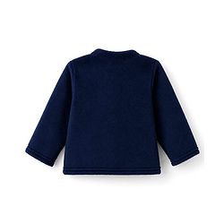 Babyhug Velour Knit Full Sleeves T-Shirt & Pyjama Winter Wear Night Suit with Star Patch - Navy Blue