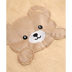 Babyhug Velour Full Sleeves T-Shirt & Pajama Set Nightwear with Bear Patch - Brown