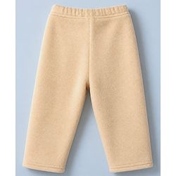 Babyhug Velour Full Sleeves T-Shirt & Pajama Set Nightwear with Bear Patch - Brown
