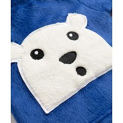 Babyhug Cotton Mixes Velour Full Sleeves T-Shirt & Pajama Night Suit with Polar Bear Patch - Navy Blue