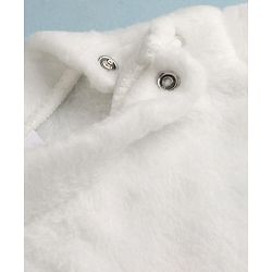 Babyhug Cotton Mixes Velour Full Sleeves T-Shirt & Pajama Night Suit with Kitten Patch - White