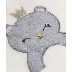 Babyhug Cotton Mixes Velour Full Sleeves T-Shirt & Pajama Night Suit with Kitten Patch - White
