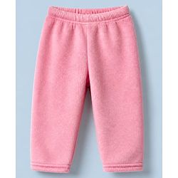 Babyhug Cotton Mixes Knit Full Sleeves Front Open T-Shirt & Pajama Night Suit with Bunny Patch - Pink