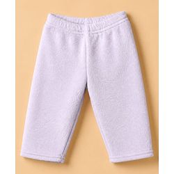 Babyhug Cotton Mixes Knit Full Sleeves Front Open Winter Night Suit with Unicorn Patch - Lilac