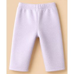 Babyhug Cotton Mixes Knit Full Sleeves Front Open Winter Night Suit with Unicorn Patch - Lilac