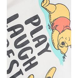 Babyhug Disney 100% Cotton Single Jersey Knit Full Sleeves T-Shirt & Pajama Night Suit with Winnie the Pooh Graphic Print - White & Yellow