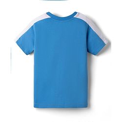 Babyhug Single Jersey Knit Half Sleeves T-Shirt & Shorts Set Brooklyn Print - Blue