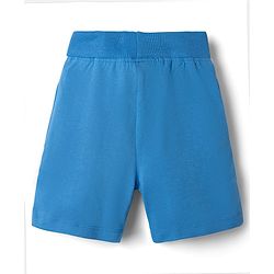 Babyhug Single Jersey Knit Half Sleeves T-Shirt & Shorts Set Brooklyn Print - Blue