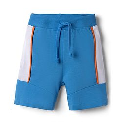 Babyhug Single Jersey Knit Half Sleeves T-Shirt & Shorts Set Brooklyn Print - Blue
