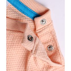 Babyhug 100% Cotton Knit Half Sleeves Best Football Captain Printed Co-Ords T-Shirt & Shorts Set - Peach