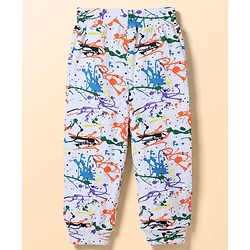 Babyhug 100% Cotton Terry Knit Full Sleeves Co-Ords Abstract Printed T-Shirt & Pant Set - White