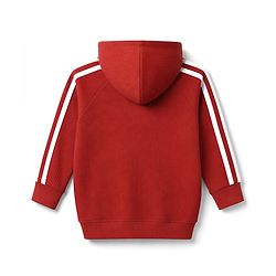 Babyhug 100% Cotton Terry Knit Full Sleeves Hooded T-Shirt & Joggers Set With Varsity Print - Maroon