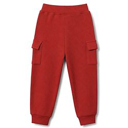 Babyhug 100% Cotton Terry Knit Full Sleeves Hooded T-Shirt & Joggers Set With Varsity Print - Maroon