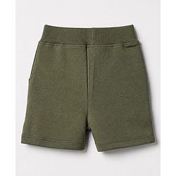 Babyhug 100% Cotton Single Jersey Knit Half Sleeves T-Shirt and Short with Jungle Safari Tiger Print - Olive Green