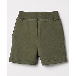 Babyhug 100% Cotton Single Jersey Knit Half Sleeves T-Shirt and Short with Jungle Safari Tiger Print - Olive Green