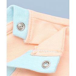 Babyhug 100% Cotton Single Jersey Knit Half Sleeves T-Shirt and Shorts with Giraffe Patch - Peach