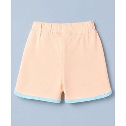 Babyhug 100% Cotton Single Jersey Knit Half Sleeves T-Shirt and Shorts with Giraffe Patch - Peach