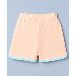 Babyhug 100% Cotton Single Jersey Knit Half Sleeves T-Shirt and Shorts with Giraffe Patch - Peach