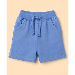 Babyhug 100% Cotton Single Jersey Knit Half Sleeves T-Shirt & Shorts Set With Floral Print - Light Blue