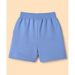 Babyhug 100% Cotton Single Jersey Knit Half Sleeves T-Shirt & Shorts Set With Floral Print - Light Blue