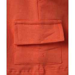 Babyhug 100% Cotton Knit Half Sleeves Dino Printed T-Shirt & Shorts Set - Orange