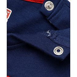 Babyhug Single Jersey Knit Half Sleeves T-Shirt and Shorts with Knee Length and 23 Applique in Blue