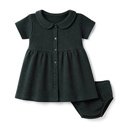 Babyhug Waffle Knit Frock and Bloomer with Half Sleeves in Green for New born
