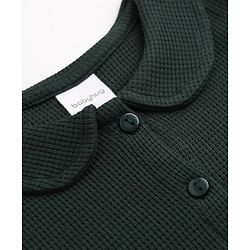 Babyhug Waffle Knit Frock and Bloomer with Half Sleeves in Green for New born