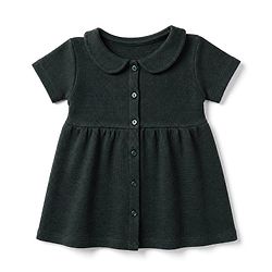 Babyhug Waffle Knit Frock and Bloomer with Half Sleeves in Green for New born