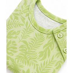 Babyhug 100% Cotton Single Jersey Knit Half Sleeves T-Shirt & Shorts Set Leaf Print - Green