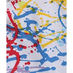 Babyhug Single Jersey Knit Half Sleeves T-Shirt and Shorts with Splatter Print - White