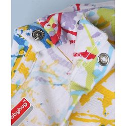 Babyhug Single Jersey Knit Half Sleeves T-Shirt and Shorts with Splatter Print - White