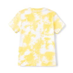 Babyhug Single Jersey Knit Half Sleeves T-Shirt & Denim Shorts Set With Beach Scene Print - Yellow
