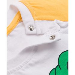 Babyhug 100% Cotton Knit Half Raglan Sleeves Dino & Tractor Printed T-Shirt & Shorts Set - Green & Yellow