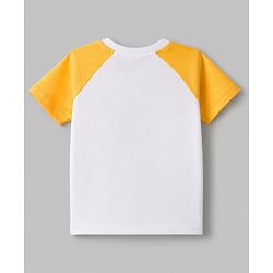 Babyhug 100% Cotton Knit Half Raglan Sleeves Dino & Tractor Printed T-Shirt & Shorts Set - Green & Yellow