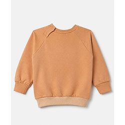 Babyhug Terry Knit Full Sleeves T-Shirt & Joggers Set With Applique - Brown