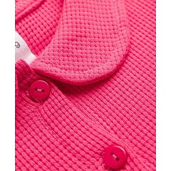 Babyhug Waffle Knit Half Sleeves Frock With Bloomer Set - Pink