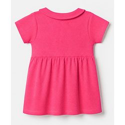 Babyhug Waffle Knit Half Sleeves Frock With Bloomer Set - Pink