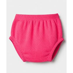 Babyhug Waffle Knit Half Sleeves Frock With Bloomer Set - Pink