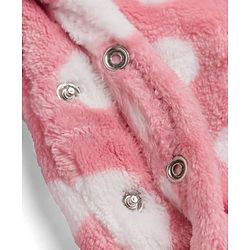 Babyhug Knit Full Sleeves Winter Sleepsuit with Polka Dots  Design - Pink